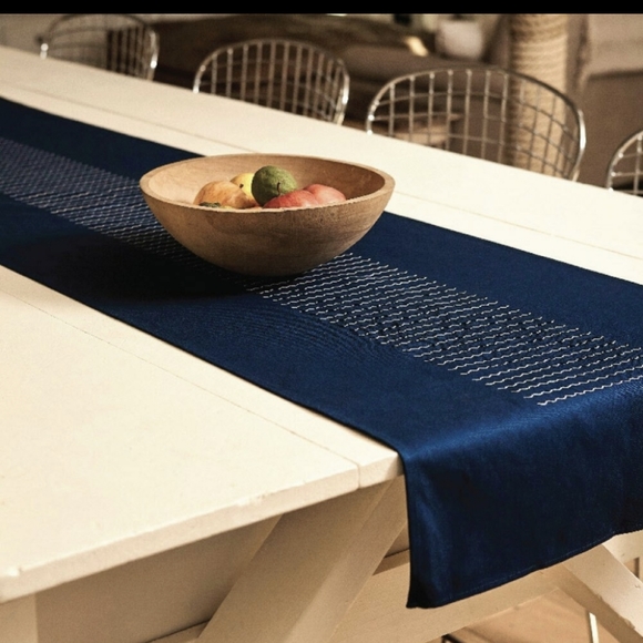 Alltrue x Territory Other - NEW Alltrue x Territory Indigo Blue Cotton Table Runner 18" x 70"